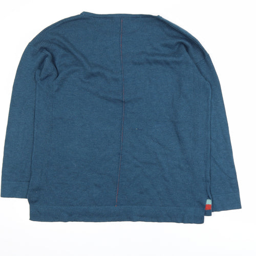 White Stuff Men's Blue Cotton Blend Crew Neck Jumper Size M