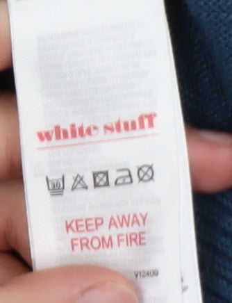 White Stuff Men's Blue Cotton Blend Crew Neck Jumper Size M