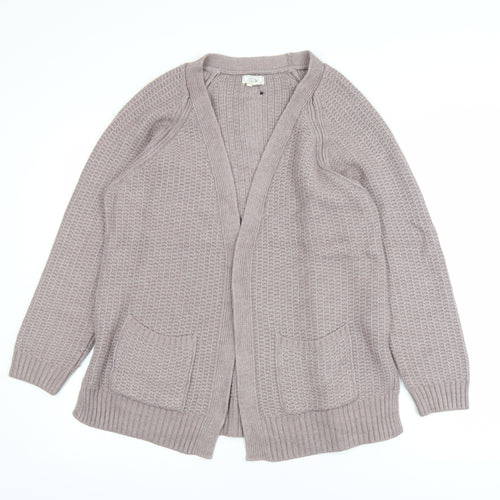 Fat Face Women Beige Size 14 Chunky Knit Relaxed Fit Cardigan