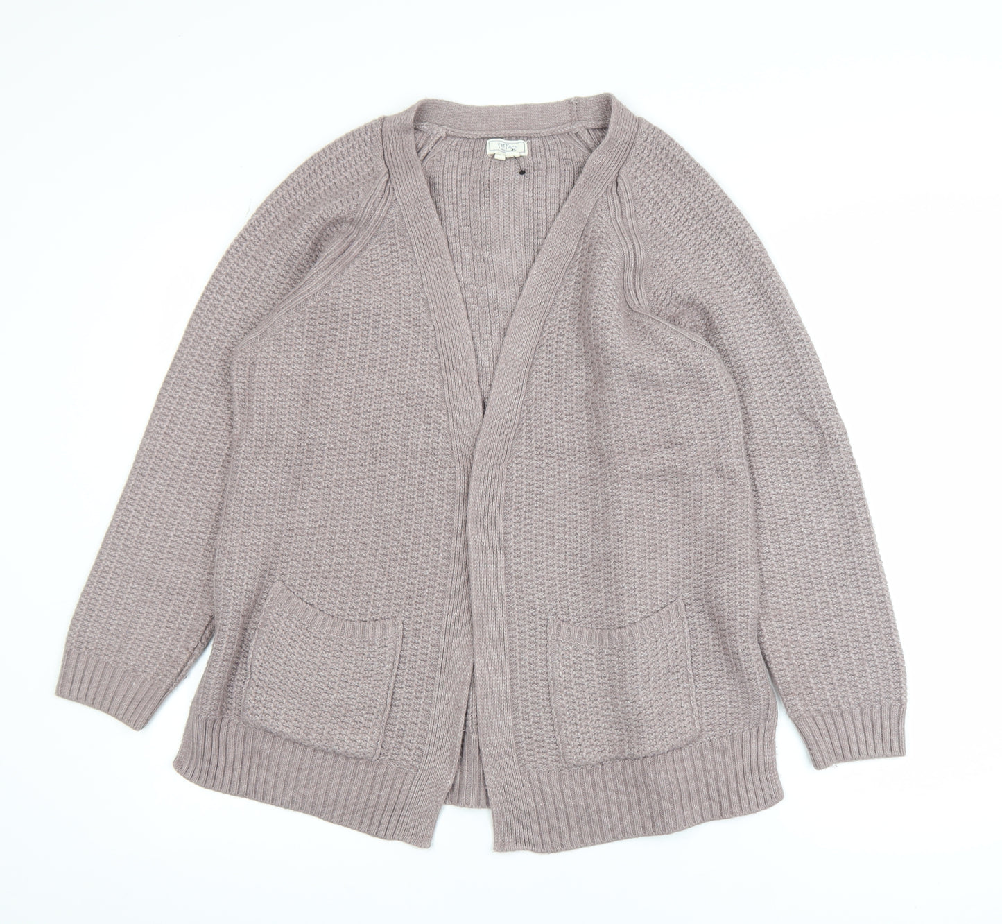 Fat Face Women Beige Size 14 Chunky Knit Relaxed Fit Cardigan