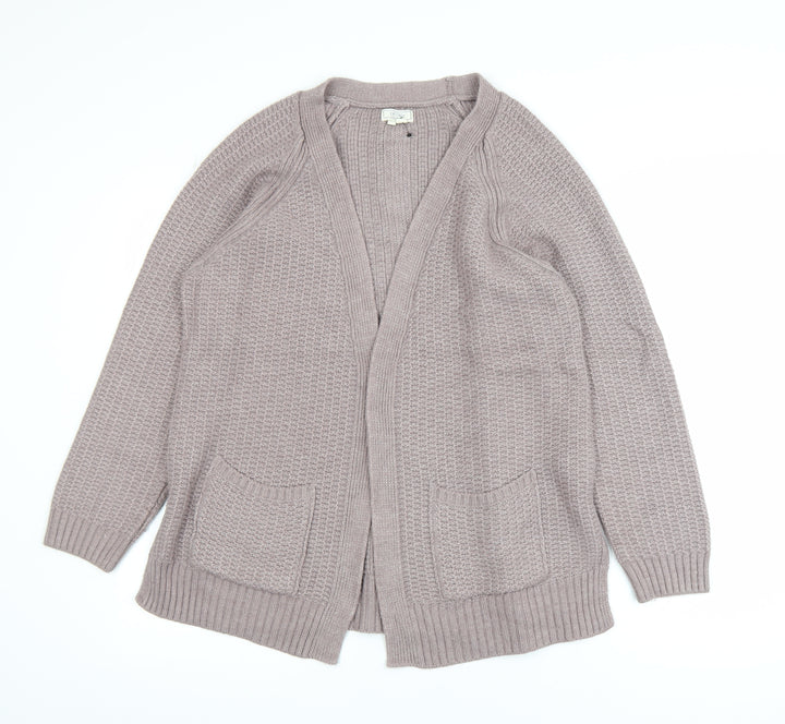 Fat Face Women Beige Size 14 Chunky Knit Relaxed Fit Cardigan