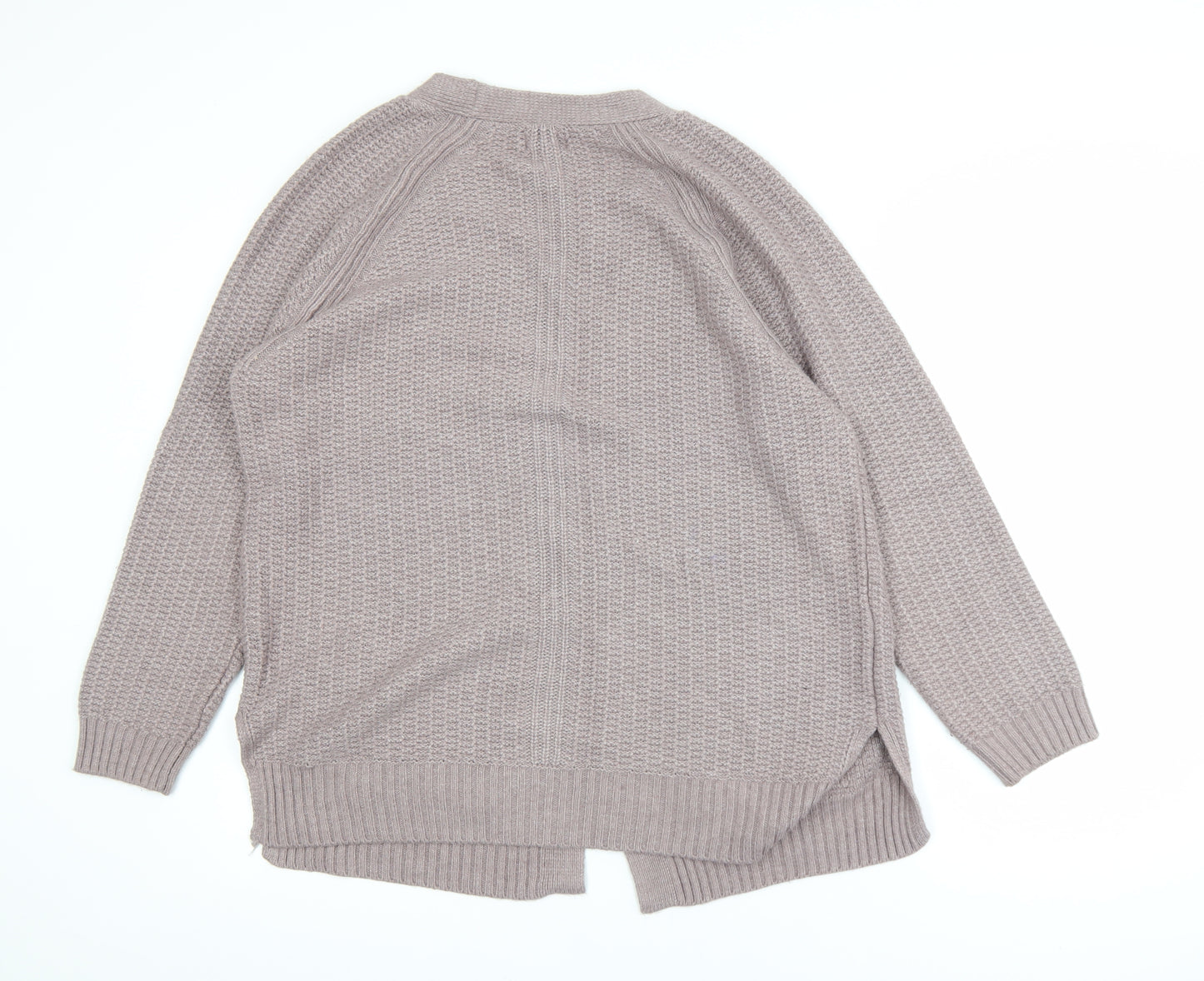 Fat Face Women Beige Size 14 Chunky Knit Relaxed Fit Cardigan