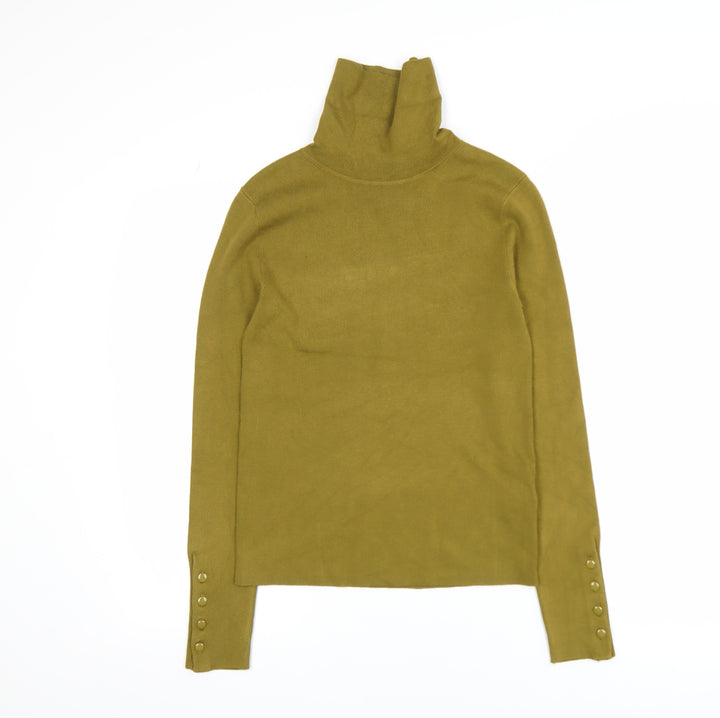 Marks and Spencer Women's Green Roll Neck Knit Long Sleeve Top M