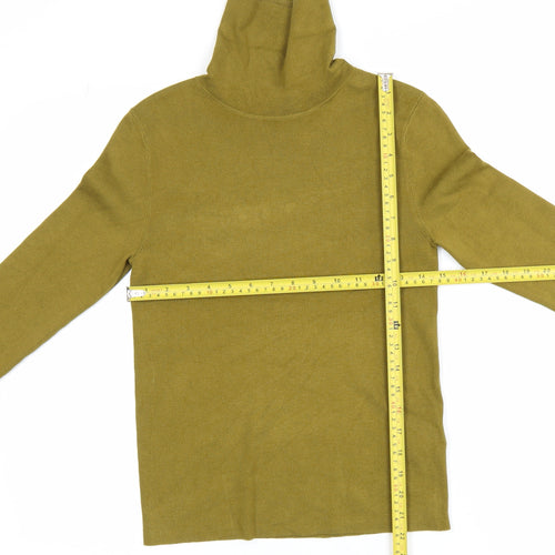 Marks and Spencer Women's Green Roll Neck Knit Long Sleeve Top M
