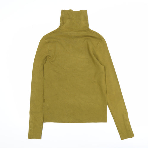 Marks and Spencer Women's Green Roll Neck Knit Long Sleeve Top M