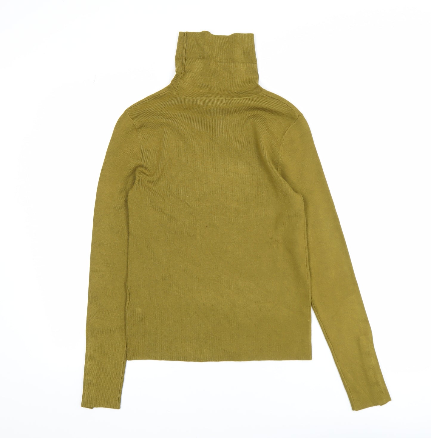 Marks and Spencer Women's Green Roll Neck Knit Long Sleeve Top M