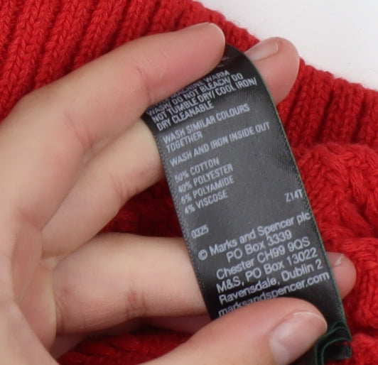 Marks and Spencer Women's Red Short Sleeve Button Cardigan L