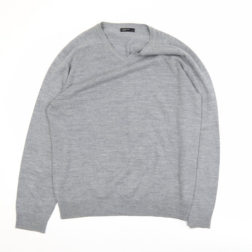 Cedarwood State Men's Grey V-Neck Acrylic Knit Jumper M