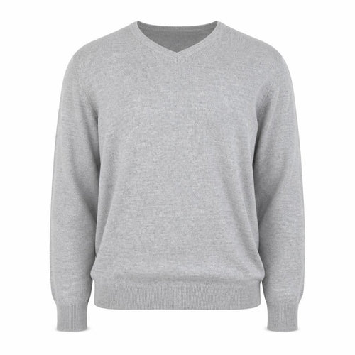 Cedarwood State Men's Grey V-Neck Acrylic Knit Jumper M