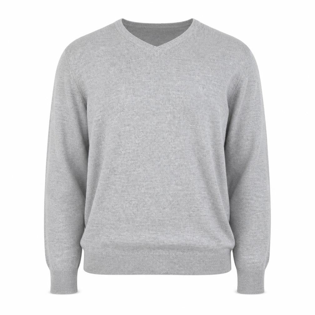 Cedarwood State Men's Grey V-Neck Acrylic Knit Jumper M