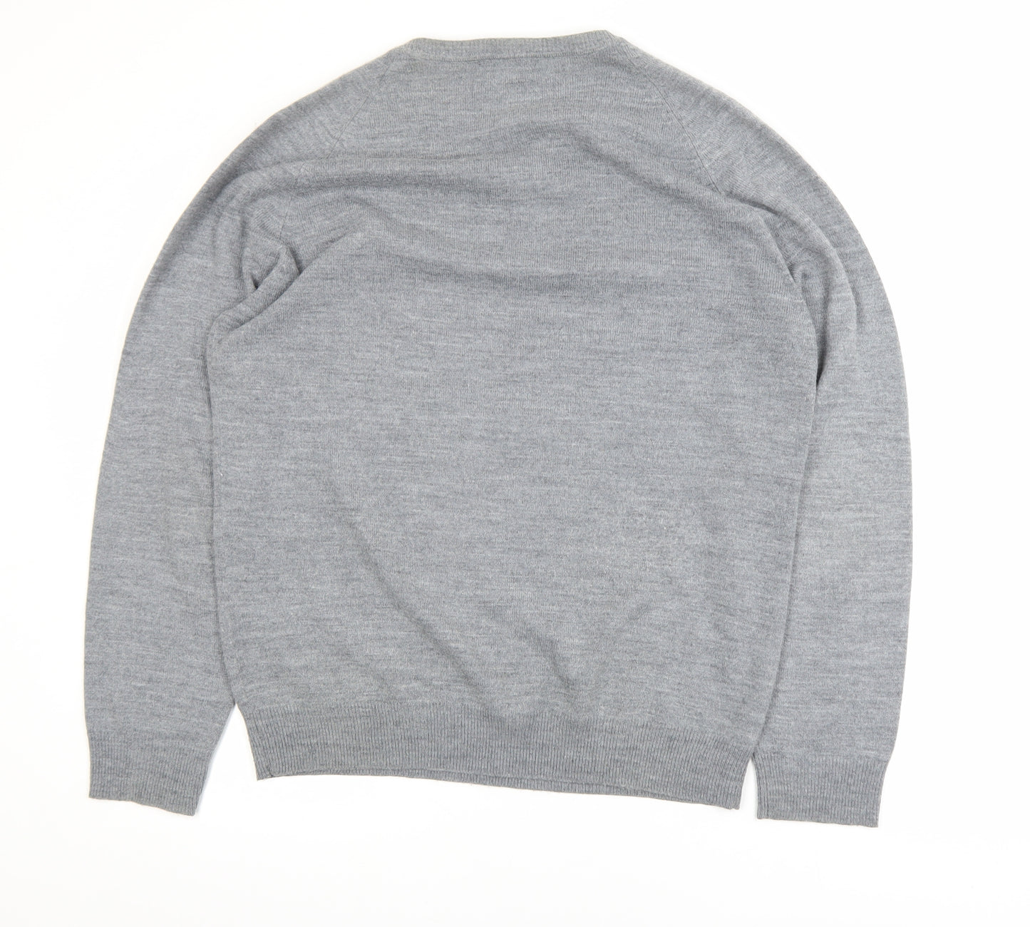 Cedarwood State Men's Grey V-Neck Acrylic Knit Jumper M