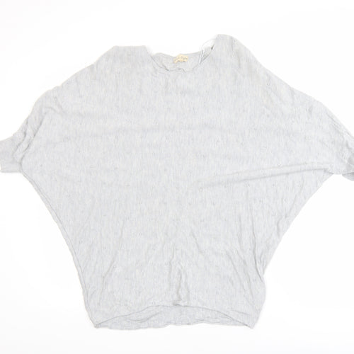 Phase Eight Women Grey Knit Batwing Blouse M Relaxed Fit