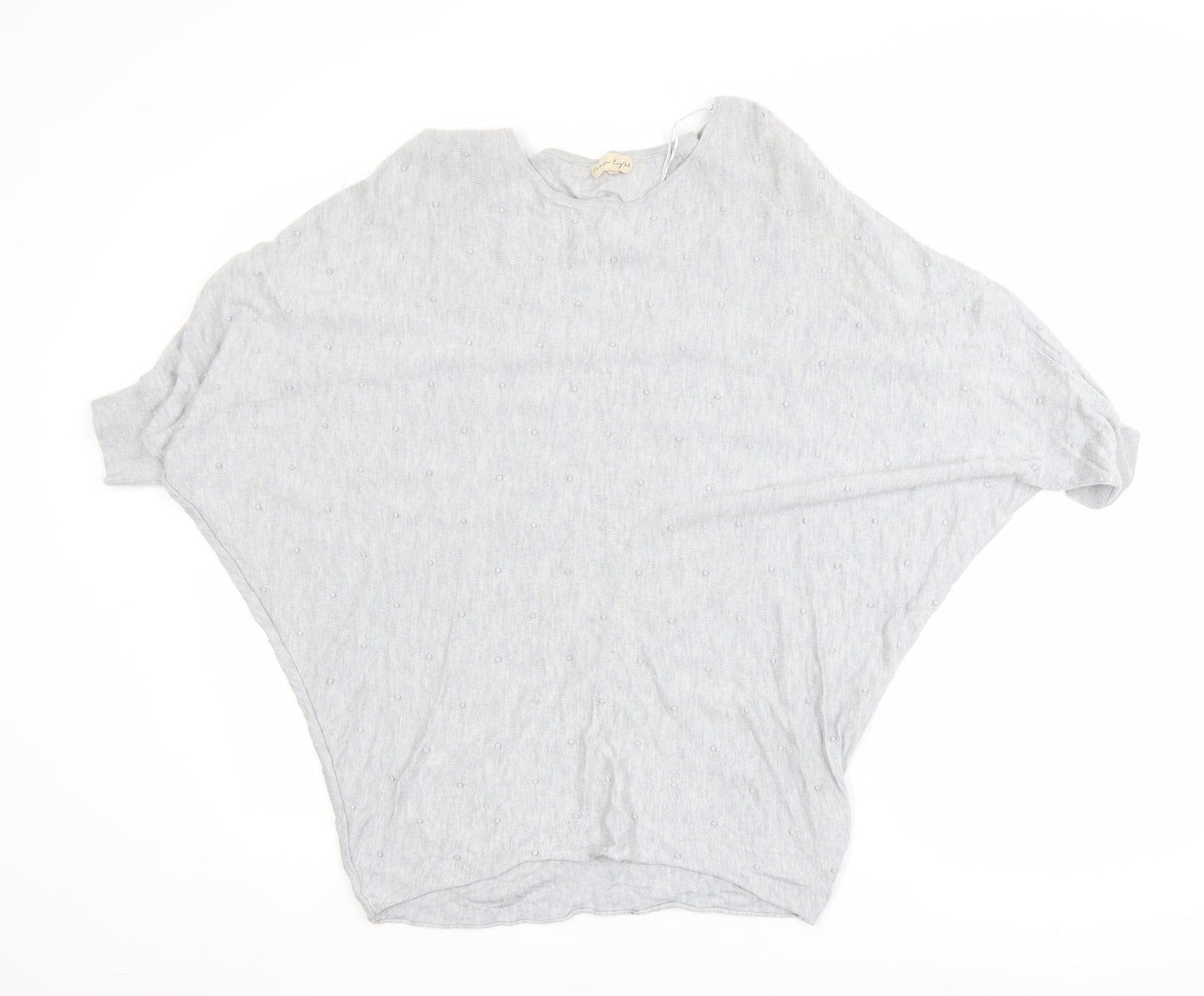 Phase Eight Women Grey Knit Batwing Blouse M Relaxed Fit