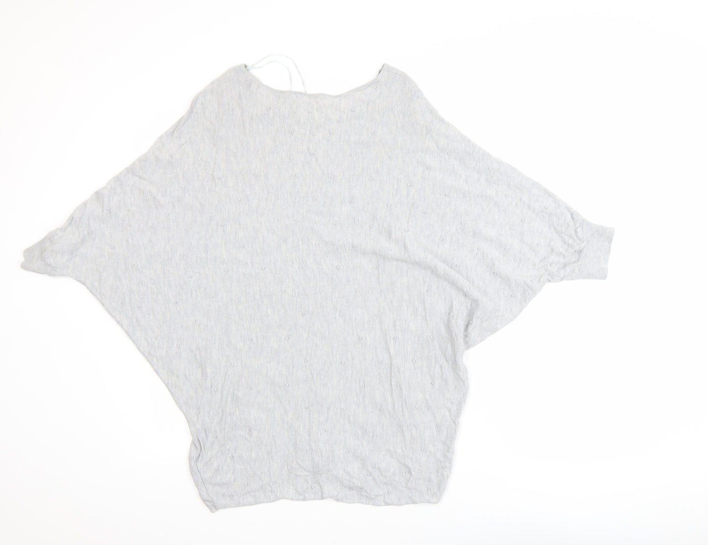 Phase Eight Women Grey Knit Batwing Blouse M Relaxed Fit