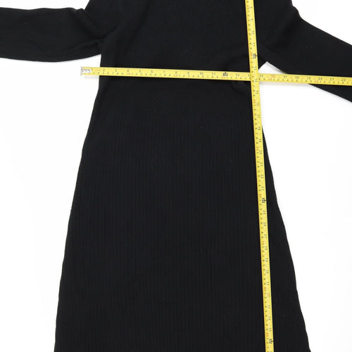 Marks and Spencer Women Black Midi Bodycon Knit Dress L