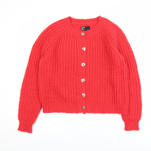 Friends Like These Women Red Chunky Knit Cardigan Size 8