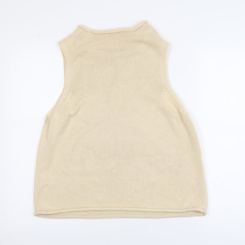NEXT Women Beige Knit Cotton Sleeveless Vest Jumper L
