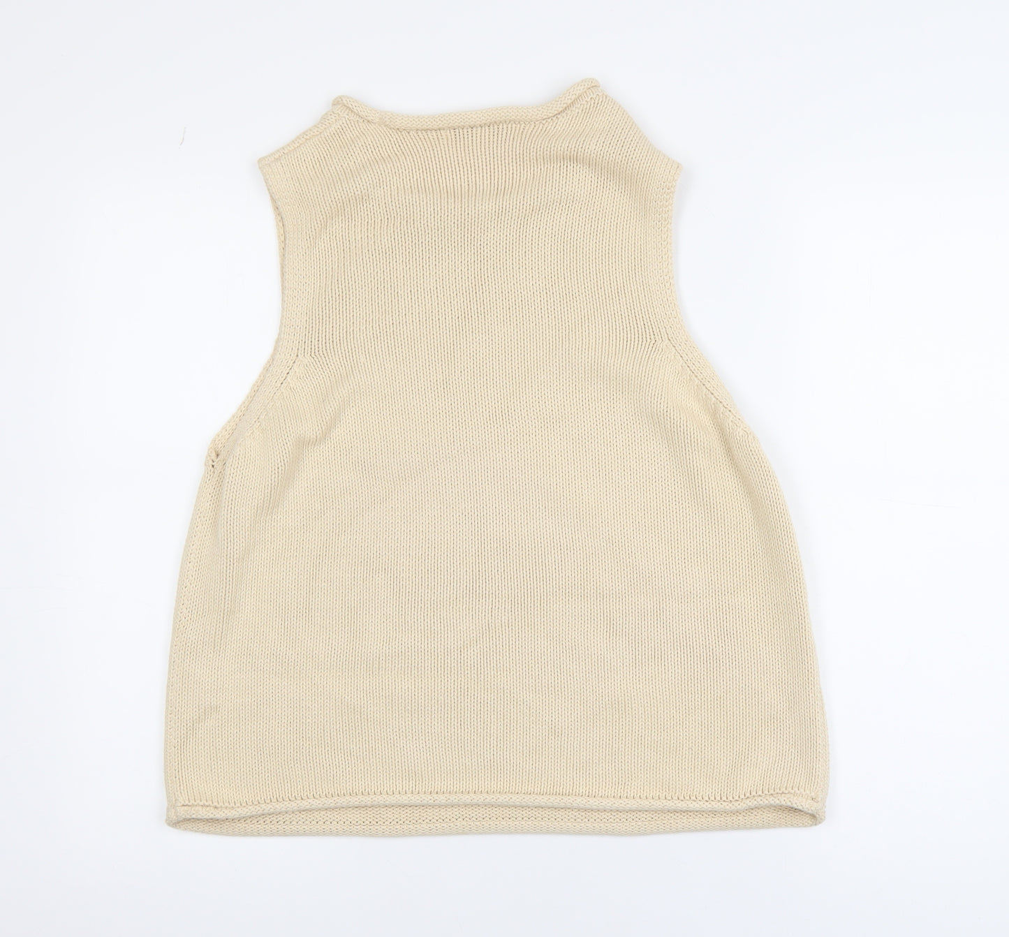 NEXT Women Beige Knit Cotton Sleeveless Vest Jumper L