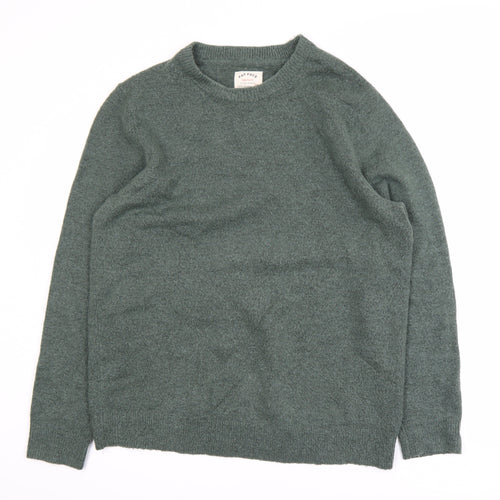 Fat Face Men's Green Wool Blend Crew Neck Pullover Jumper L