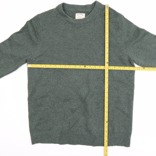 Fat Face Men's Green Wool Blend Crew Neck Pullover Jumper L