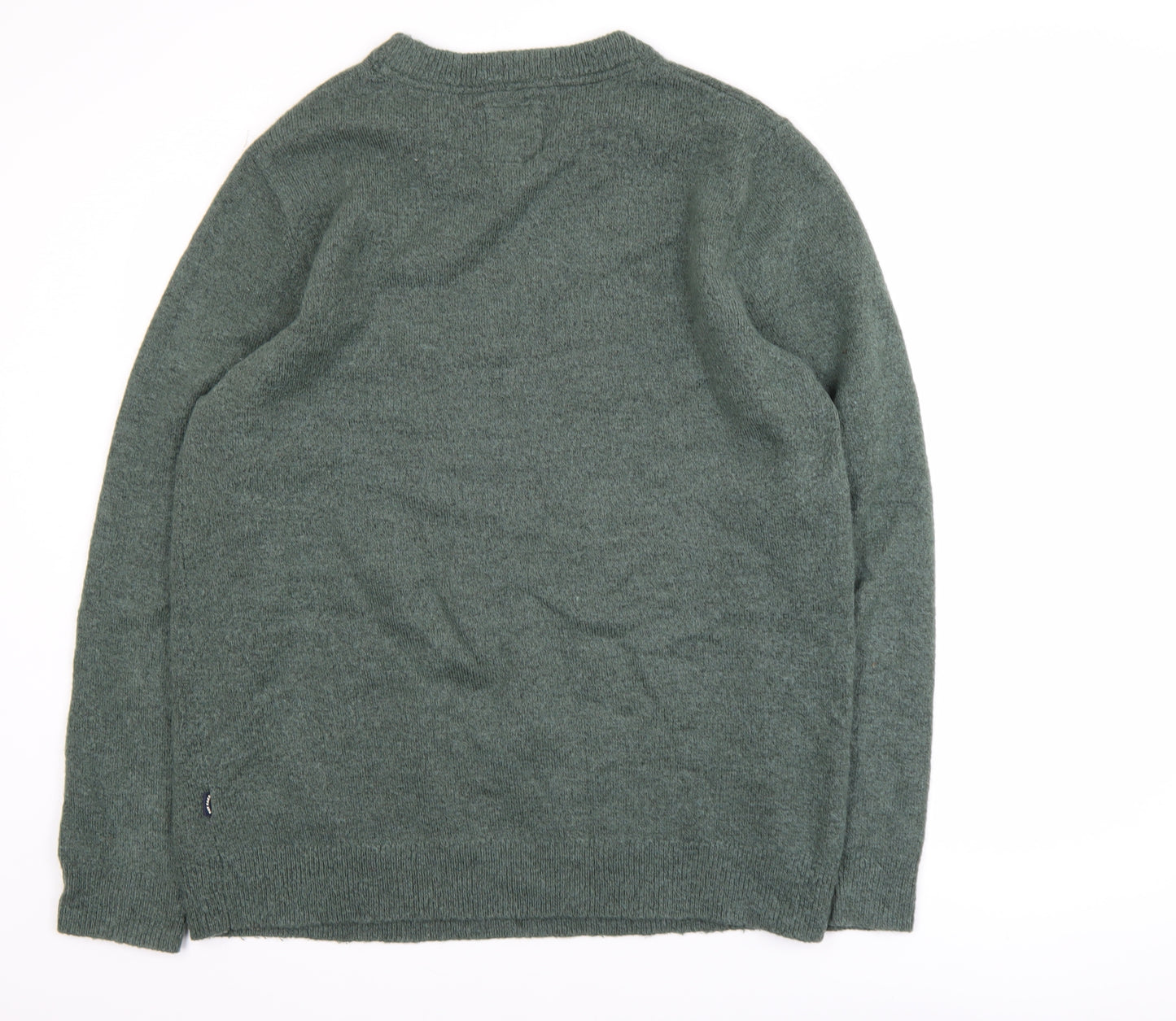 Fat Face Men's Green Wool Blend Crew Neck Pullover Jumper L