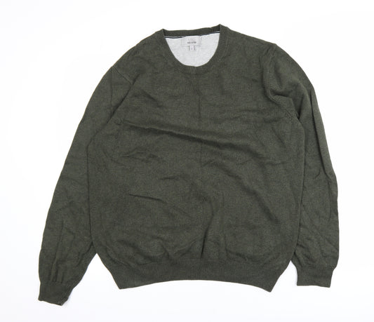 Marks and Spencer Men’s Green L Cotton Crew Neck Jumper