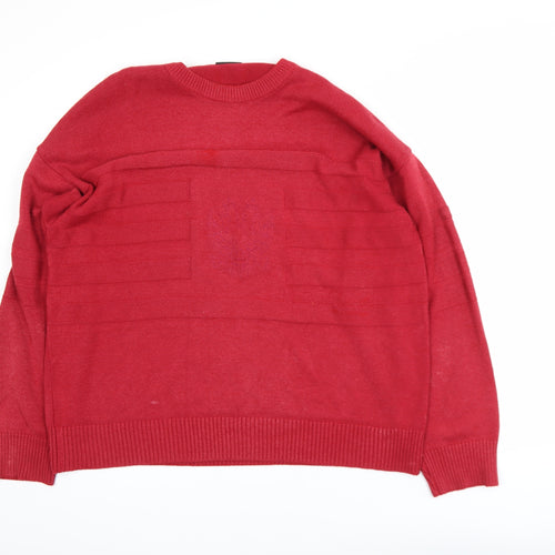 Westbury Men's Red XL Crew Neck Cotton Blend Pullover Jumper