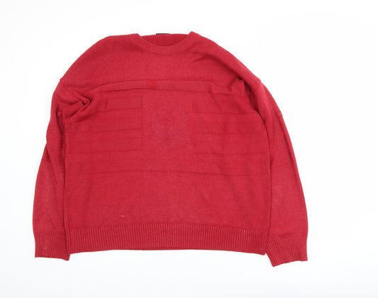 Westbury Men's Red XL Crew Neck Cotton Blend Pullover Jumper