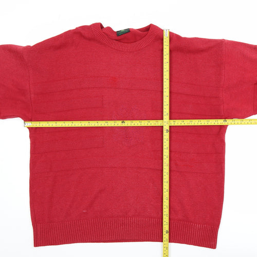 Westbury Men's Red XL Crew Neck Cotton Blend Pullover Jumper