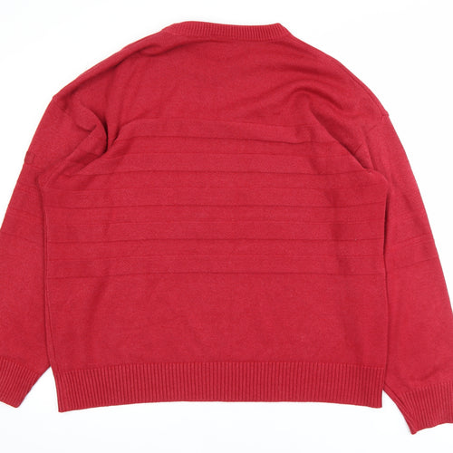 Westbury Men's Red XL Crew Neck Cotton Blend Pullover Jumper