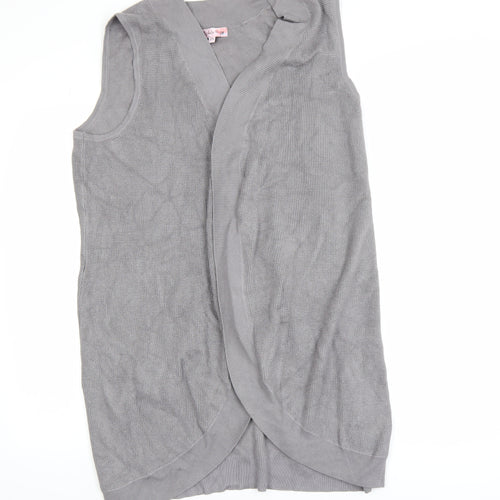 Michele Hope Women Grey Sleeveless Open Knit Vest Size 18/20