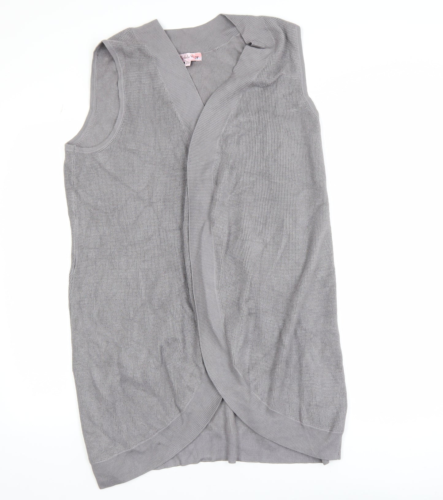 Michele Hope Women Grey Sleeveless Open Knit Vest Size 18/20