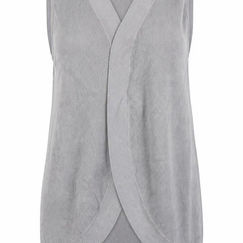Michele Hope Women Grey Sleeveless Open Knit Vest Size 18/20