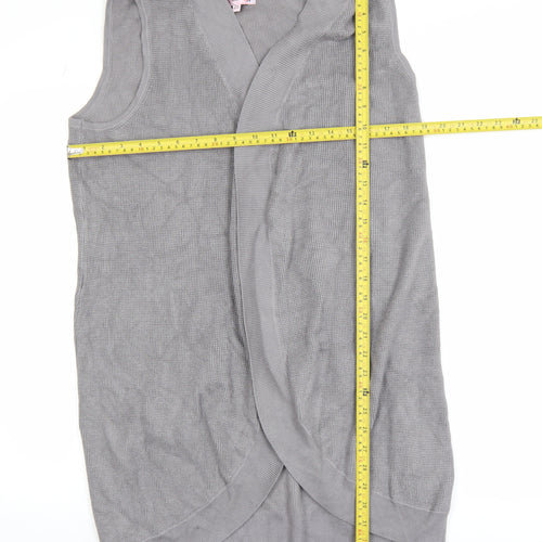 Michele Hope Women Grey Sleeveless Open Knit Vest Size 18/20