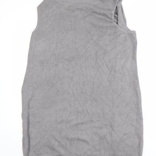 Michele Hope Women Grey Sleeveless Open Knit Vest Size 18/20