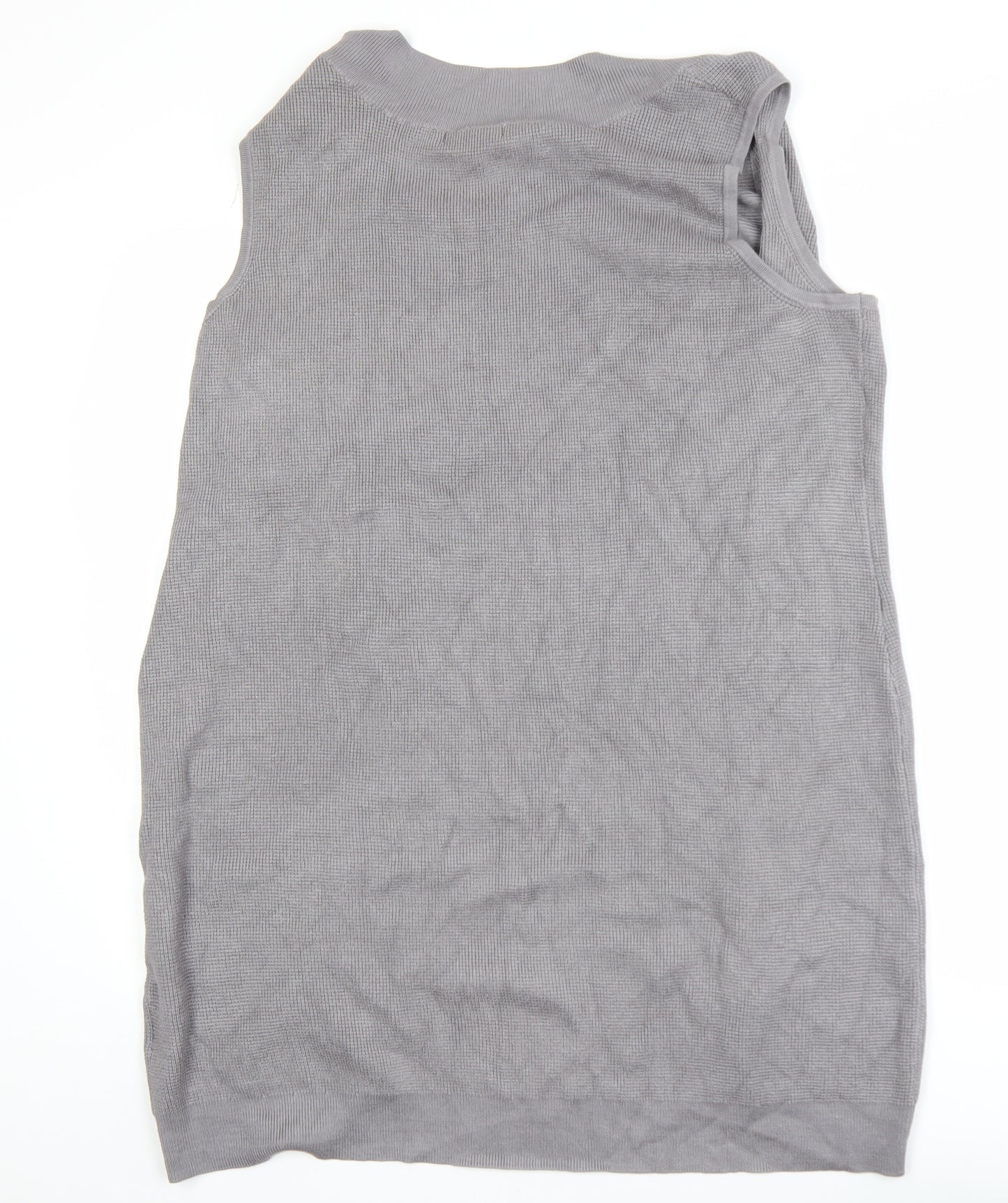 Michele Hope Women Grey Sleeveless Open Knit Vest Size 18/20