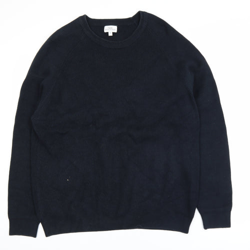 Next Men's Black 2XL Cotton Knit Crew Neck Jumper