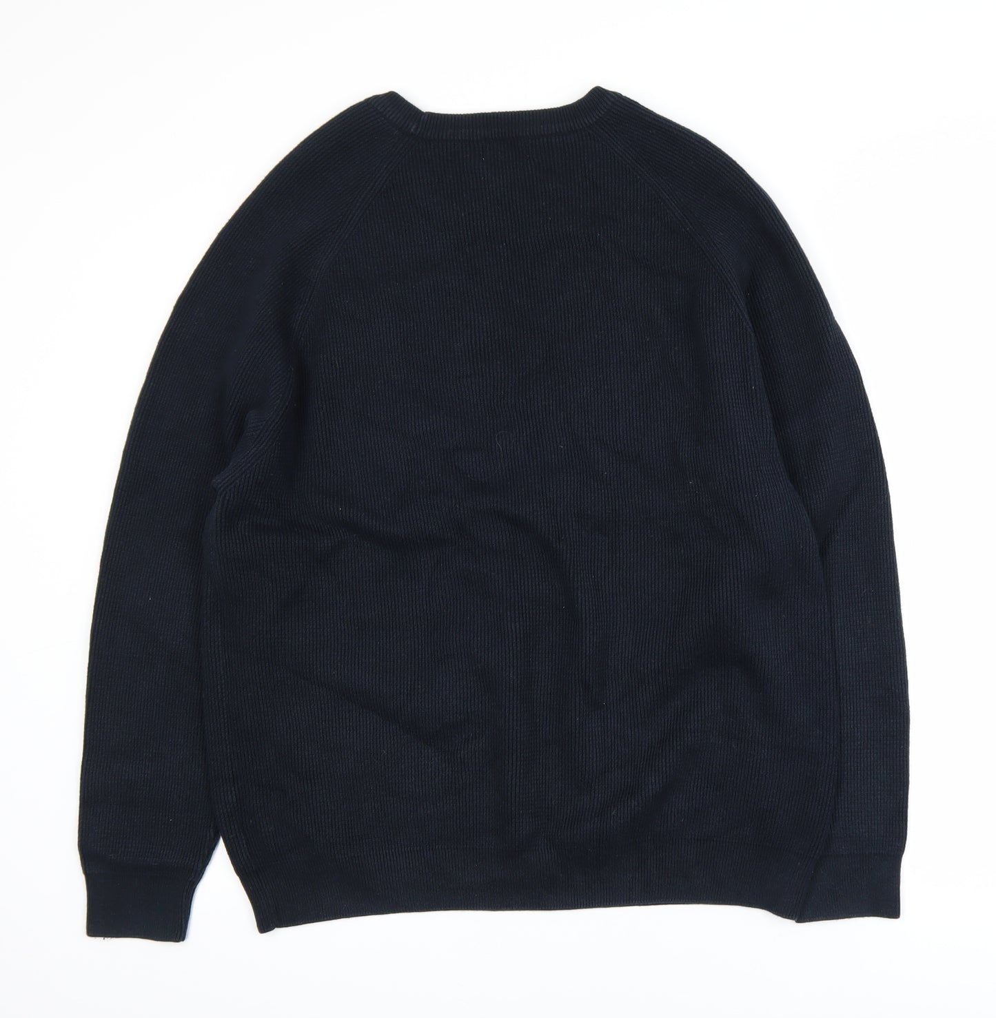 Next Men's Black 2XL Cotton Knit Crew Neck Jumper