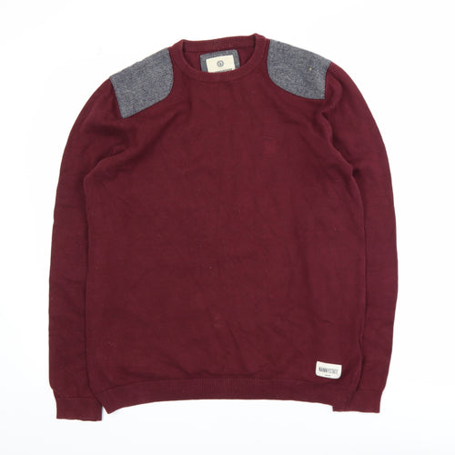 Nanny State Men's Red Cotton Crew Neck Jumper Medium