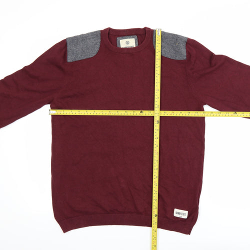 Nanny State Men's Red Cotton Crew Neck Jumper Medium