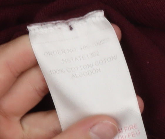 Nanny State Men's Red Cotton Crew Neck Jumper Medium