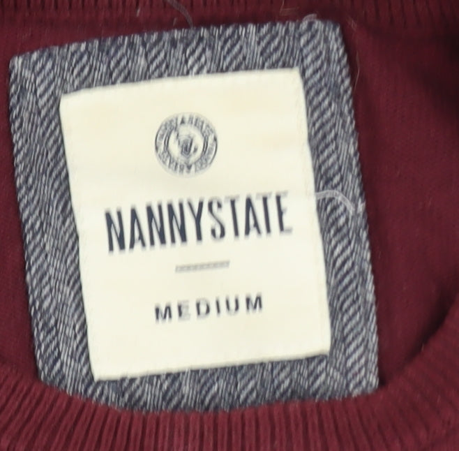 Nanny State Men's Red Cotton Crew Neck Jumper Medium