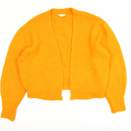 H&M Womens Orange Wool Blend Chunky Knit Cardigan Size 12