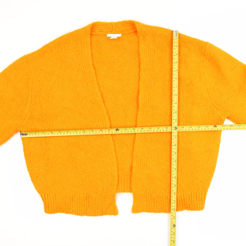 H&M Womens Orange Wool Blend Chunky Knit Cardigan Size 12