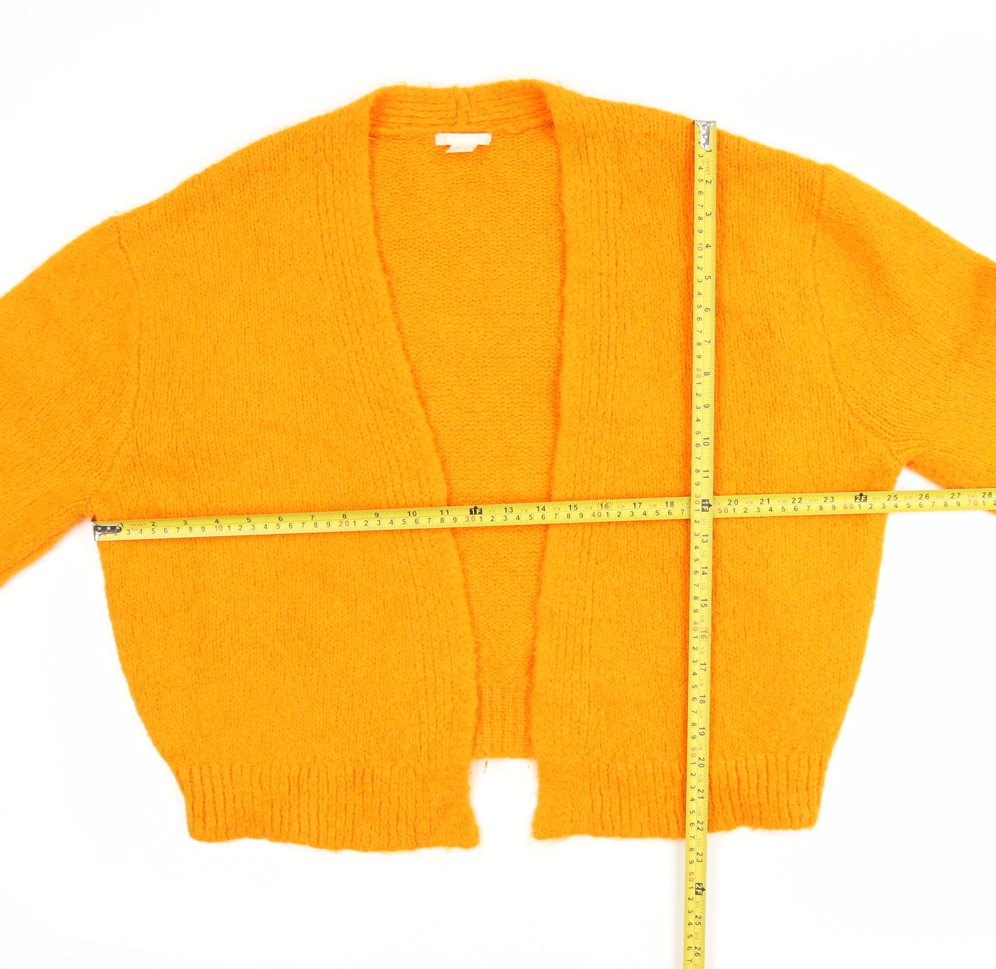 H&M Womens Orange Wool Blend Chunky Knit Cardigan Size 12