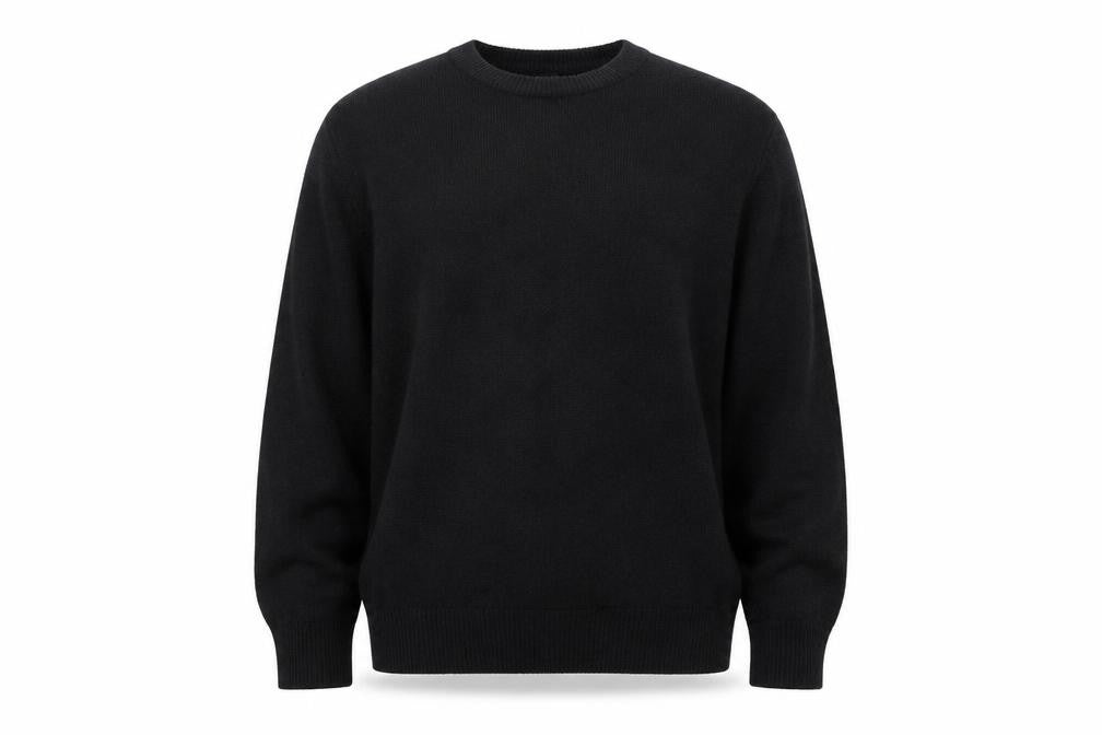 Front view of River Island Men's Black L Crew Neck Knit Jumper