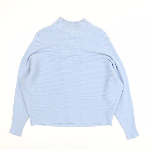 Principles Womens Blue Mock Neck Relaxed Fit Knit Jumper Size L