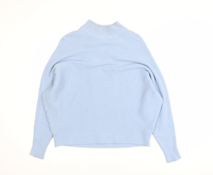Principles Womens Blue Mock Neck Relaxed Fit Knit Jumper Size L
