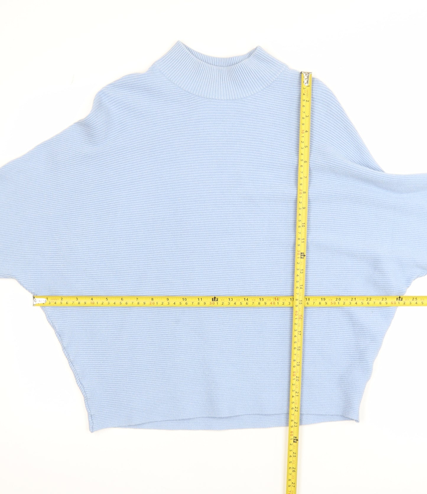 Principles Womens Blue Mock Neck Relaxed Fit Knit Jumper Size L