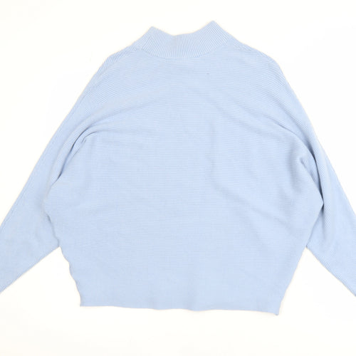 Principles Womens Blue Mock Neck Relaxed Fit Knit Jumper Size L